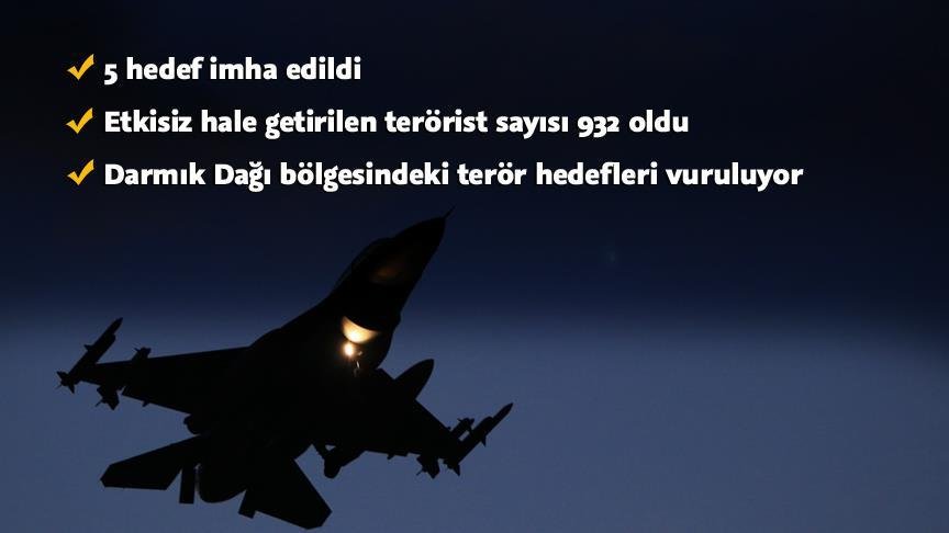 Etkisiz hale getirilen terörist sayısı 932 oldu