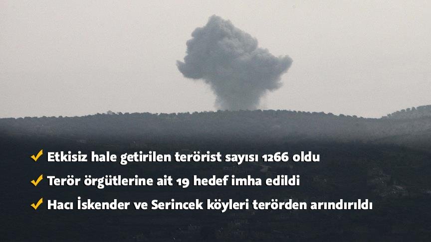 Zeytin Dalı Harekatı’nda 1266 terörist etkisiz hale getirildi