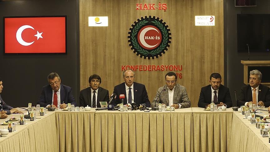 İnce, işçi konfederasyonlarını ziyaret etti