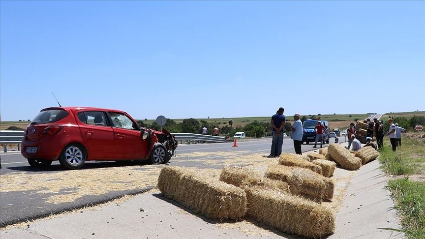 Edirne’de otomobile giren arı kazaya neden oldu