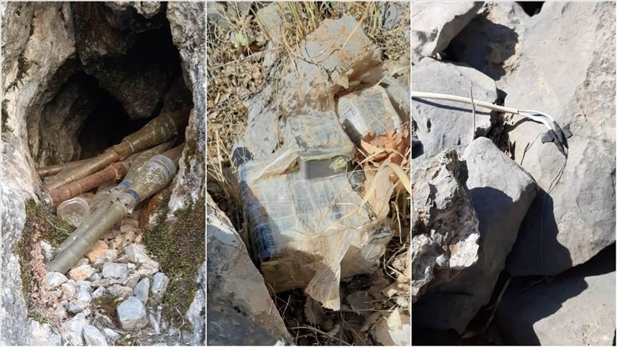 Hakkari’de teröristlere ait el yapımı patlayıcı ile 6 roketatar mühimmatı imha edildi