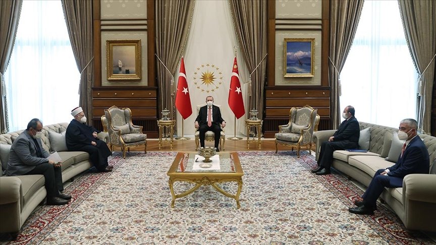 Cumhurbaşkanı Erdoğan, Mescid-i Aksa İmam Hatibi Şeyh Sabri’yi kabul etti
