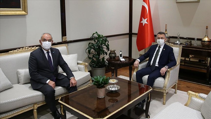 Cumhurbaşkanı Yardımcısı Oktay DSP Genel Başkanı Aksakal’ı kabul etti