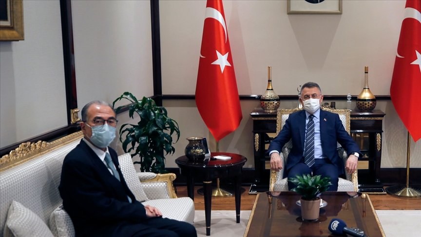 Cumhurbaşkanı Yardımcısı Oktay, Japonya’nın Ankara Büyükelçisi Kazuhiro Suzuki’yi kabul etti