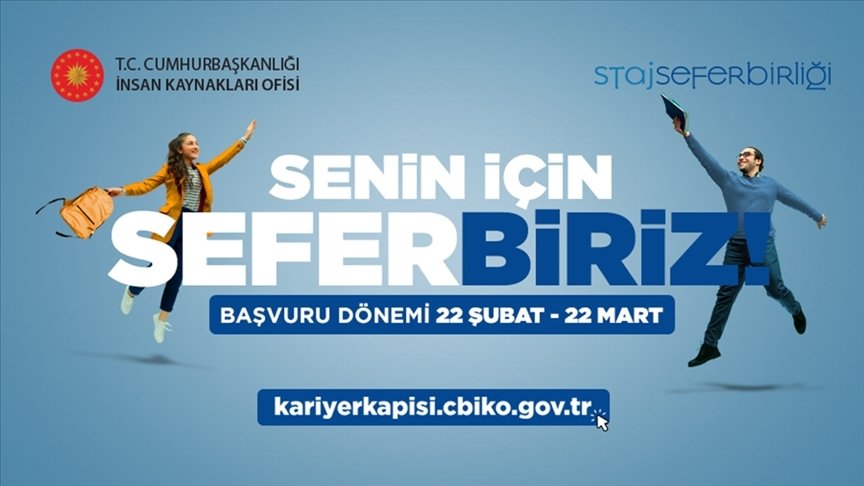 Cumhurbaşkanlığı İnsan Kaynakları Ofisi Başkanlığının ‘Staj Seferbirliği’ programına başvurular başladı