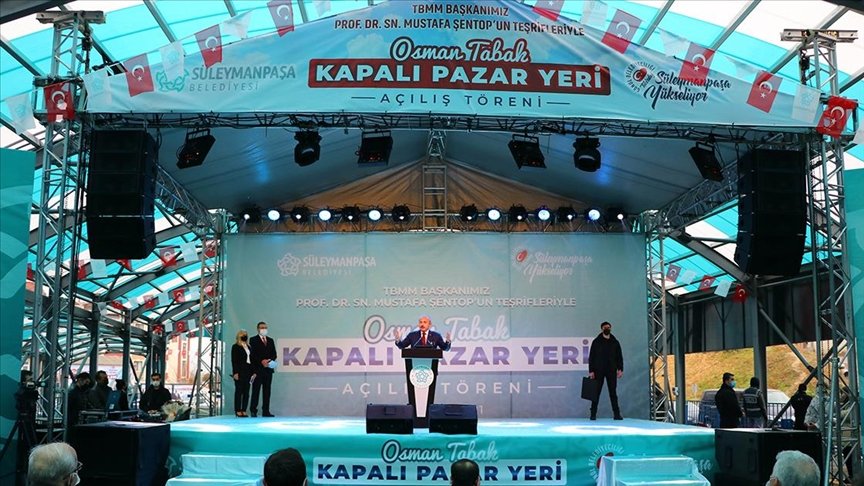 TBMM Başkanı Şentop Tekirdağ’da pazar yeri açılışına katıldı