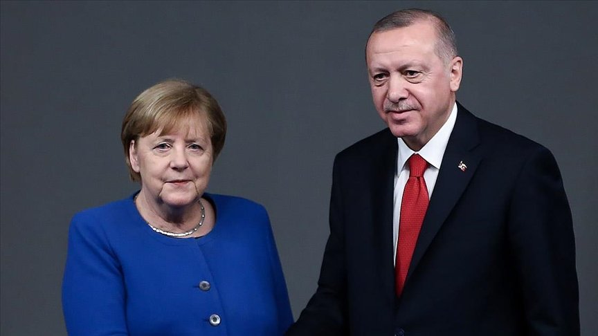 Cumhurbaşkanı Erdoğan Almanya Başbakanı Merkel ile video konferans görüşmesi gerçekleştirdi