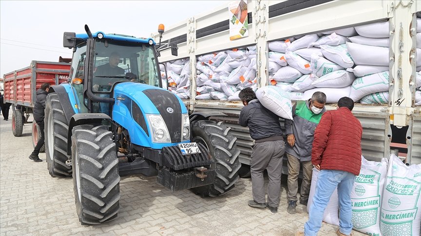 Konya’da 200 ton sertifikalı yerli mercimek tohumu çiftçilere dağıtıldı