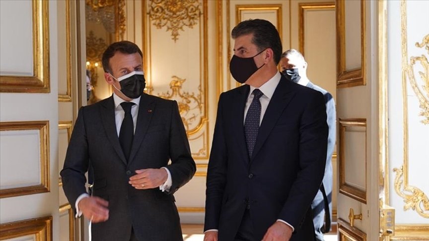 Fransa Cumhurbaşkanı Macron ve IKBY Başkanı Barzani Paris’te bir araya geldi