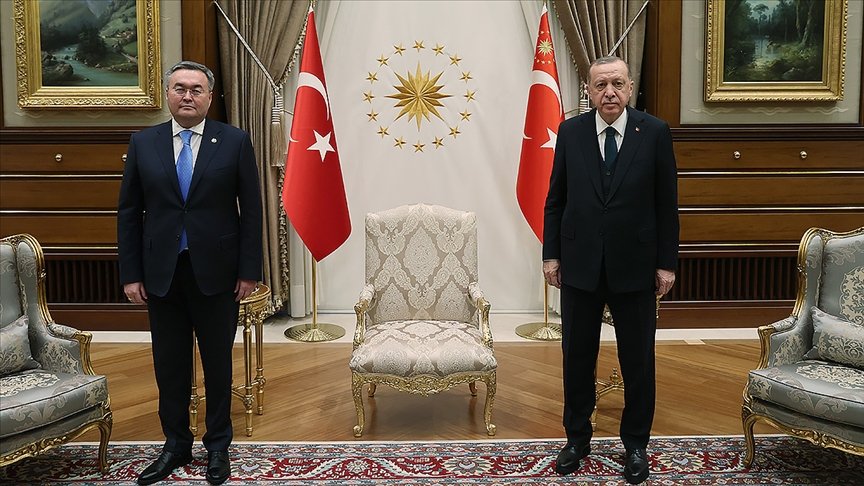 Cumhurbaşkanı Erdoğan, Kazakistan Başbakan Yardımcısı ve Dışişleri Bakanı Tileuberdi’yi kabul etti