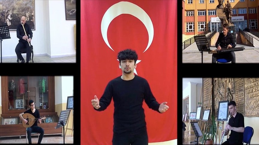 Lise öğrencileri İstiklal Marşı’nın ilk ve son bestesini klipte bir araya getirdi