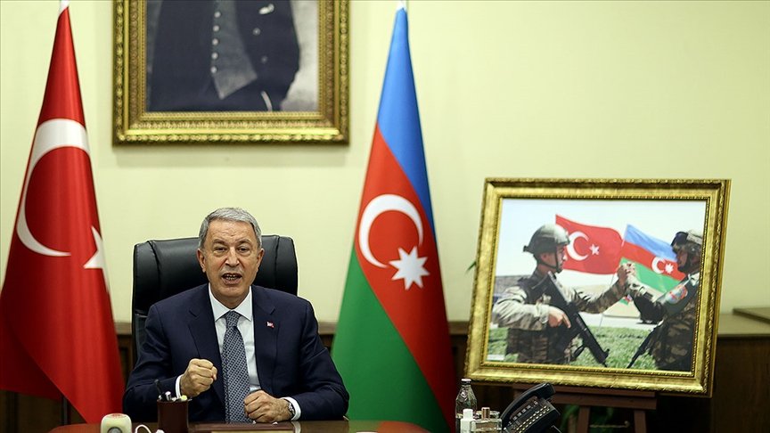 Bakan Akar: Tek millet, iki devlet ilkesiyle güçlenen kardeşliğimiz Karabağ’ın özgürleştirilmesiyle adeta perçinlendi