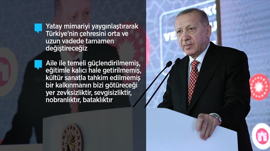 Cumhurbaşkanı Erdoğan: Yapı inşaasında gelenekle geleceği harmanlayan yeni bir devri başlatıyoruz