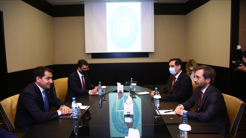 Cumhurbaşkanlığı İletişim Başkanı Altun, Azerbaycan Cumhurbaşkanı Müşaviri Hacıyev’le görüştü
