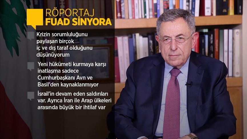 Eski Lübnan Başbakanı Sinyora ülkedeki ekonomik ve siyasi krizle ilgili AA’ya konuştu
