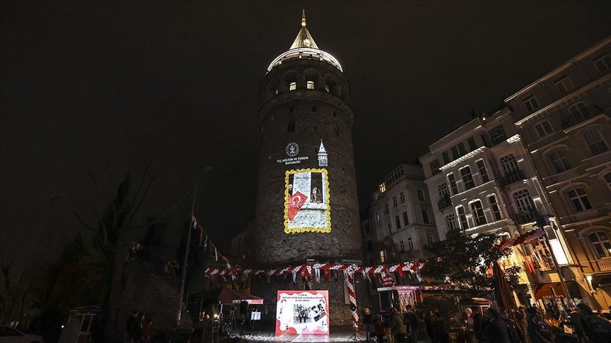 Galata Kulesi’ne 40 ülke ile 81 ilden gönderilen çocukların fotoğraf ve videoları yansıdı
