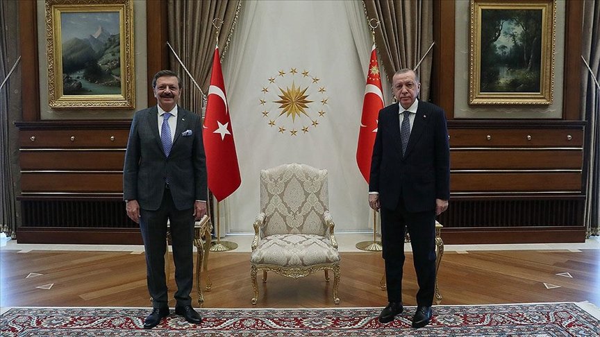 Cumhurbaşkanı Erdoğan, TOBB Başkanı Hisarcıklıoğlu’nu kabul etti