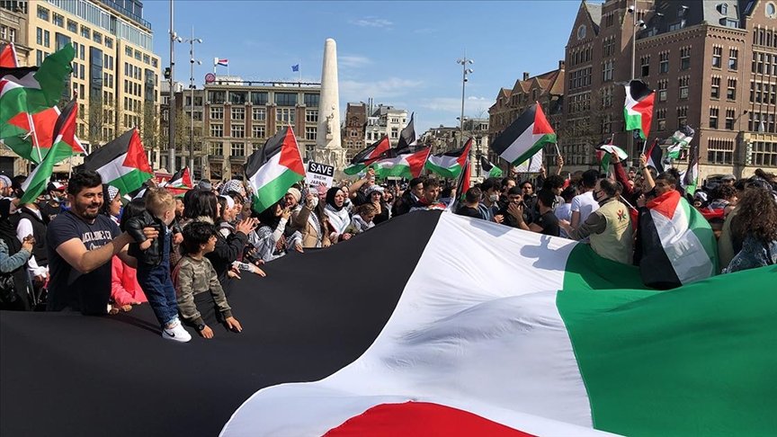 İsrail’in Mescid-i Aksa’daki saldırıları Hollanda’da protesto edildi