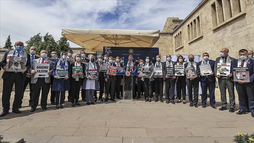 AK Parti milletvekillerinden Meclis’te Filistin’e destek açıklaması: Filistin’i yalnız bırakmamız mümkün değil