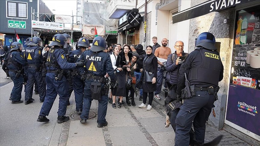 Danimarka’da Filistin’e destek gösterisinde bir kişi gözaltına alındı