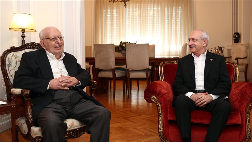 CHP Genel Başkanı Kılıçdaroğlu, eski TBMM Başkanı Hüsamettin Cindoruk’u ziyaret etti