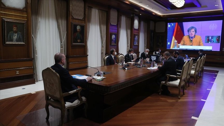 Cumhurbaşkanı Erdoğan, Almanya Başbakanı Merkel ile görüştü