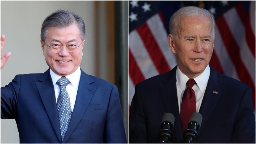 ABD Başkanı Biden, Güney Kore Devlet Başkanı Moon ile Beyaz Saray’da bir araya geldi