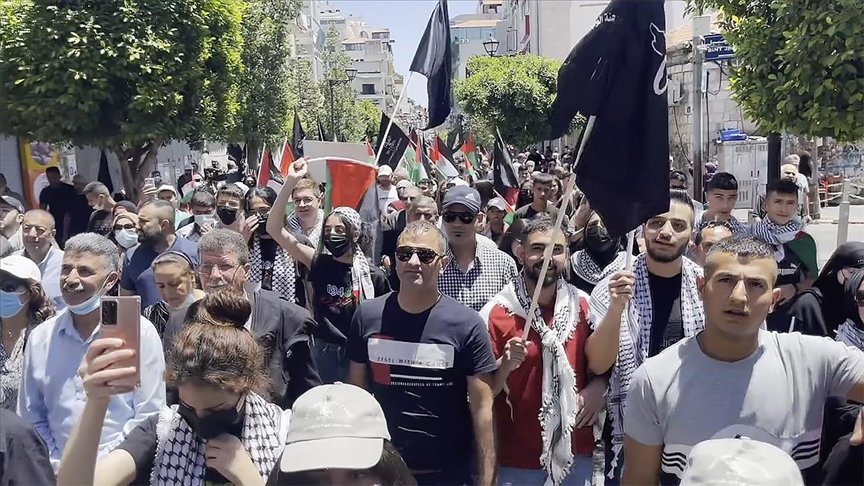 Batı Şeria’da Nekbe’nin 73’üncü yılı nedeniyle gösteriler yapıldı
