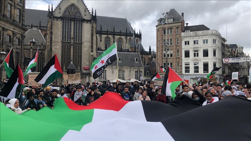 Hollanda’da Filistin’e destek gösterileri devam ediyor