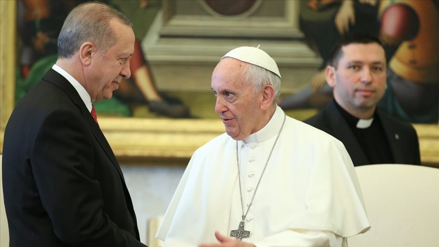 Cumhurbaşkanı Erdoğan, Papa Fransuva ile İsrail’in Filistin’e yönelik saldırılarını görüştü