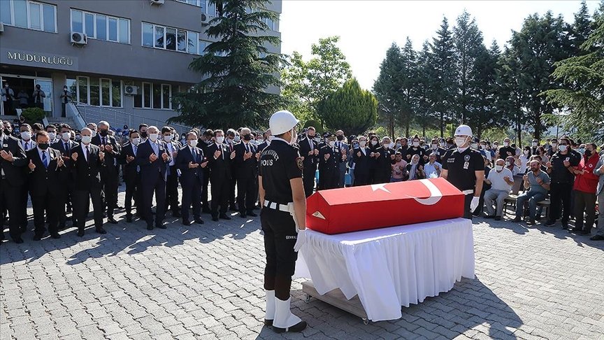 Muğla’da silahlı saldırıda şehit olan polis için tören düzenlendi