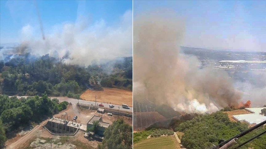 Antalya’da yakın iki noktada çıkan orman yangınlarına müdahale ediliyor