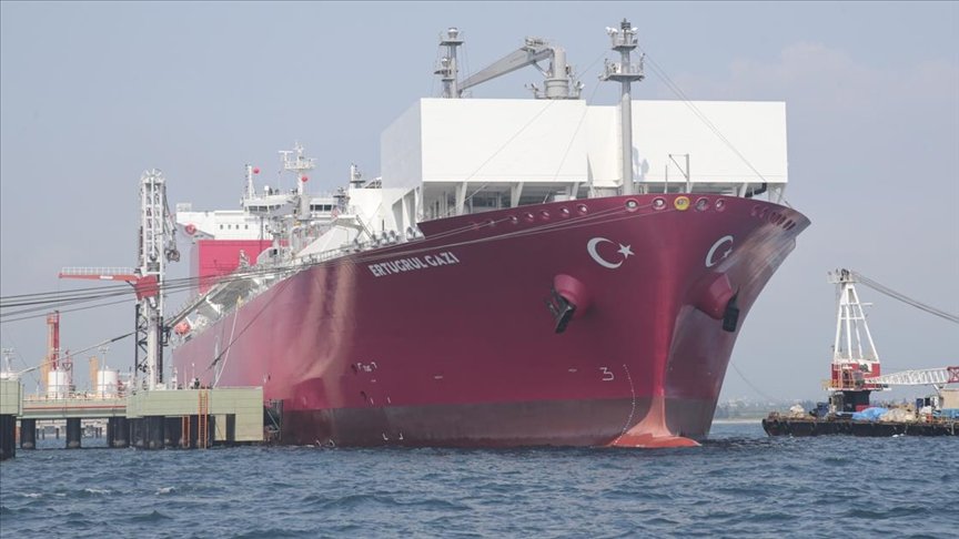 Türkiye’nin ilk doğal gaz depolama gemisi Ertuğrul Gazi hizmete girdi