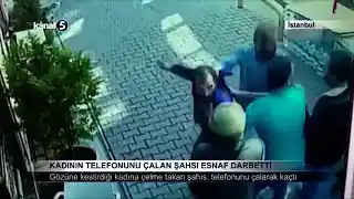 Kadının Telefonunu Çalan Şahsı Esnaf Darbetti