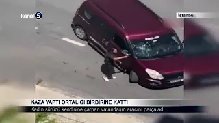 Kaza Yaptı Ortalığı Birbirine Kattı