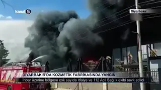 Diyarbakır’da Kozmetik Fabrikasında Yangın