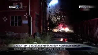 Gaziantep’te Mobilya Fabrikasında Korkutan Yangın