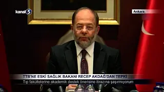 TTB’ne Eski Sağlık Bakanı Recep Akdağ’dan Tepki