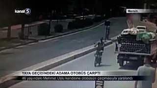 Yaya Geçidindeki Adama Otobüs Çarptı