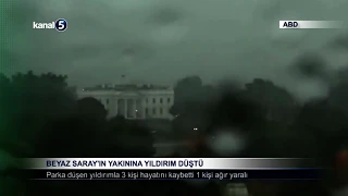 Beyaz Saray’ın Yakınına Yıldırım Düştü