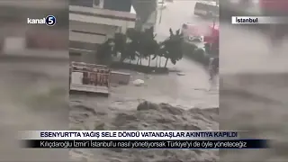 Esenyurt’ta Yağış Sele Döndü Vatandaşlar Akıntıya Kapıldı