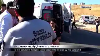 Gaziantep’te 2 İşçi Servisi Çarpıştı