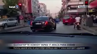 Gaziantep’te Konvoy Yapan 17 Araca Para Cezası