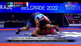 Azerbaycanlı Mammadov Ermeni Güreşçiyi Perişan Etti
