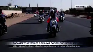Gaziantep’te Motosiklet Tutkunları Gazilerle Şehir Turu Attı