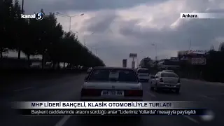MHP Lideri Bahçeli, Klasik Otomobiliyle Turladı