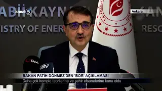 Bakan Fatih Dönmez’den ‘Bor’ Açıklaması