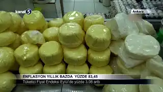 Enflasyon Yıllık Bazda  Yüzde 83,45