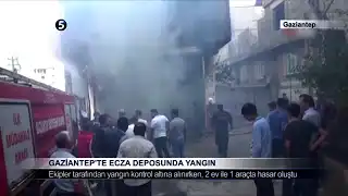 Gaziantep’te Ecza Deposunda Yangın