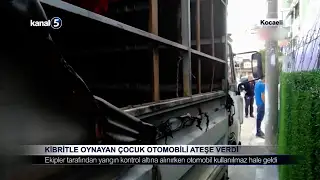 Kibritle Oynayan Çocuk Otomobili Ateşe Verdi